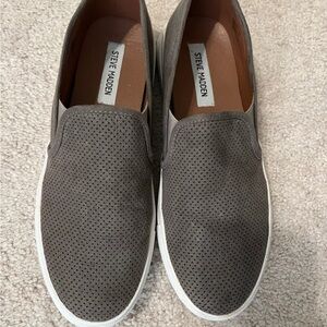 Steve Madden Gray Slip-On Shoes
